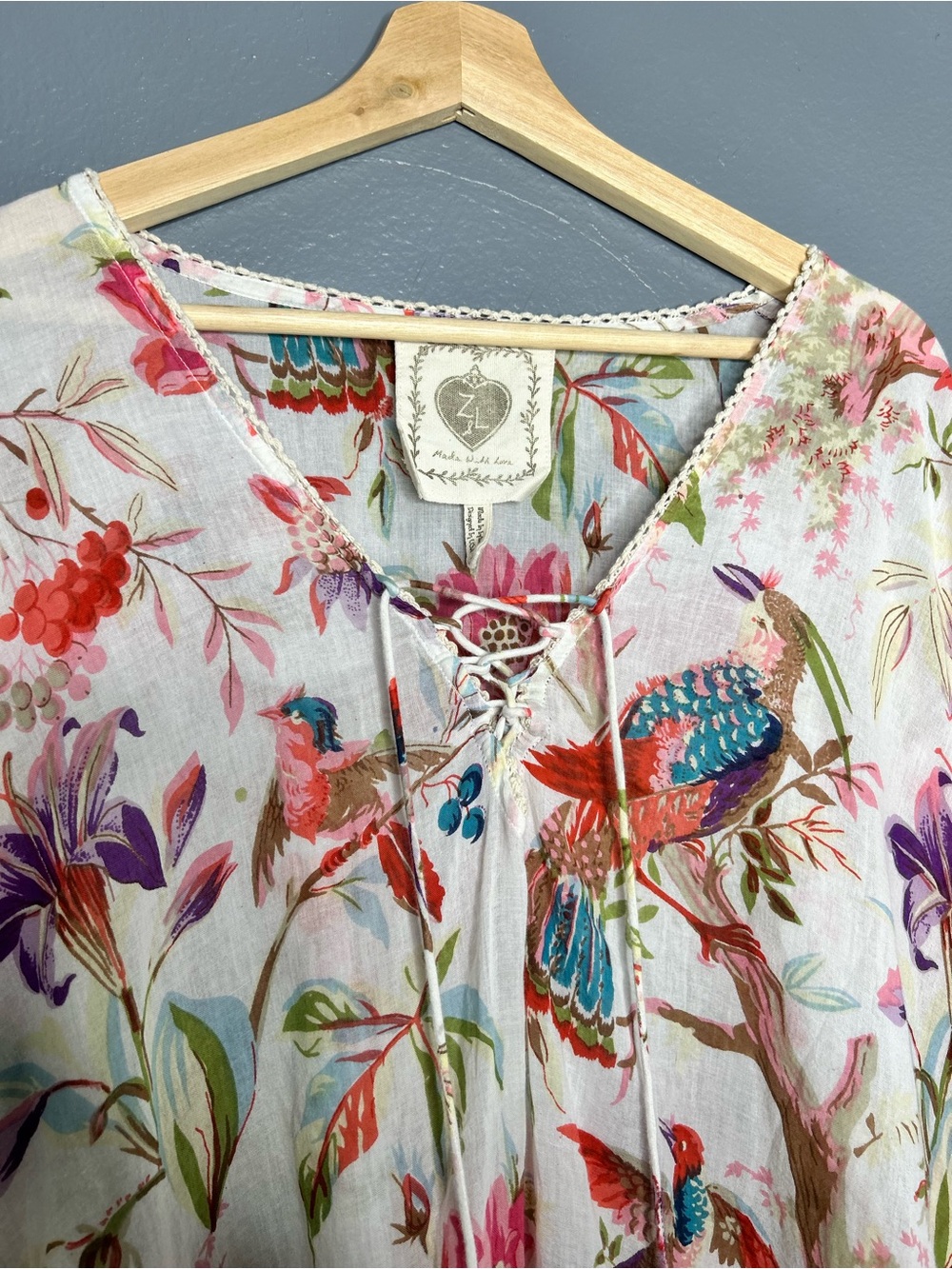 Anthropologie Boho Floral Tassel Swim Beach Vacation Coverup Floral Print FLAWED - Picture 5 of 11
